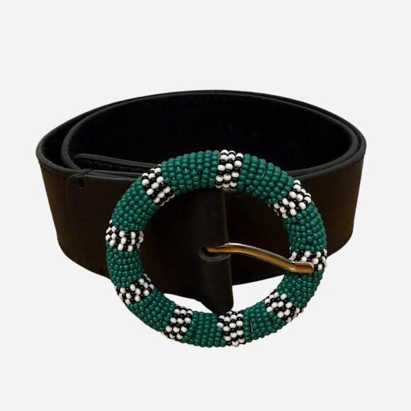& Other Stories beaded patterned statement belt green black gold size xs - Picture 1 of 8